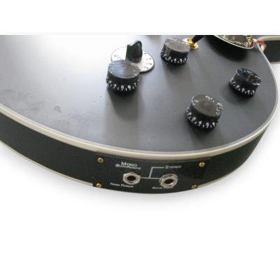 Custom Crown ES335 BB King Lucille Satin Ebony Black Electric Guitar - Image 3