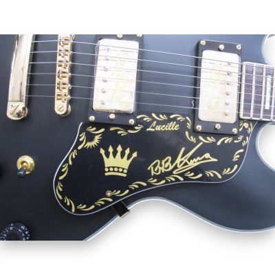 Custom Crown ES335 BB King Lucille Satin Ebony Black Electric Guitar - Image 8