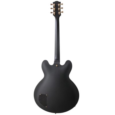 Custom Crown ES335 BB King Lucille Satin Ebony Black Electric Guitar - Image 4