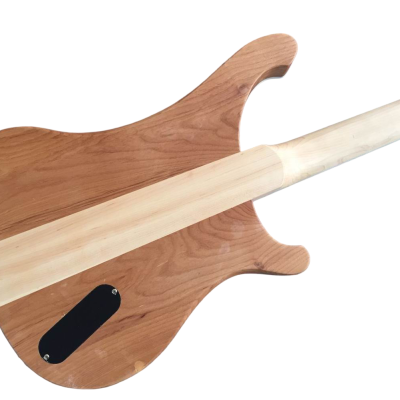 Custom Nova Left Handed Lemmy Kilmister 4004 Stain Walnut Wood Carved Oak Leaves 4 String Bass - Image 4