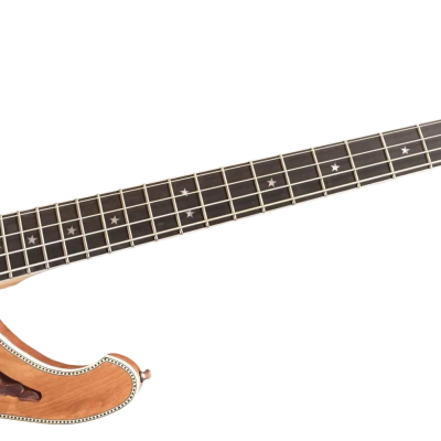 Custom Nova Left Handed Lemmy Kilmister 4004 Stain Walnut Wood Carved Oak Leaves 4 String Bass - Image 8