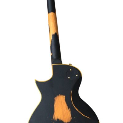 Custom Obsidian Hetfield Iron Cross Matte Black Aged Relic Electric Guitar - Image 3