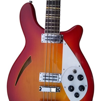 Custom Nova 4005V Cherry Fireglo 4 String Bass White Pickguard