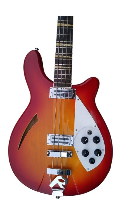 Custom Nova 4005V Cherry Fireglo 4 String Bass White Pickguard