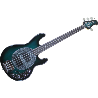 Custom Aether Sting Teal Burst Ray 4 String Bass Dual Humbucking Pickup - Image 2