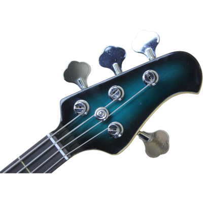 Custom Aether Sting Teal Burst Ray 4 String Bass Dual Humbucking Pickup - Image 4