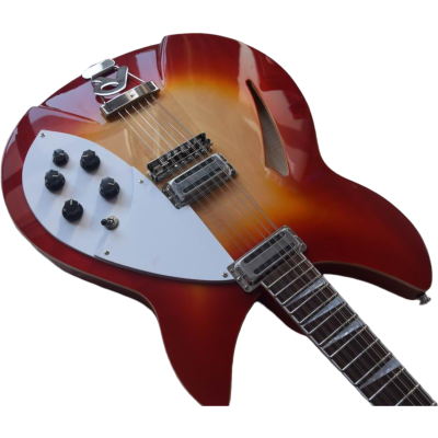 Custom Nova Slash Soundhole Cherry Fireglo 360 George 12 String Guitar - Image 7