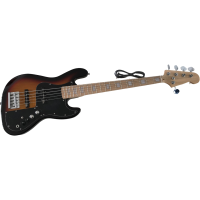 Custom Regent 3 Tone Sunburst Miller 5 String Jazz Bass Marcus Maple Fretboard - Image 7