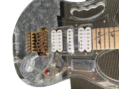 Custom Axis Plexiglass Acrylic Lucite Blue LED Tremolo Guitar Jem Tree Of Life Inlay - Image 4