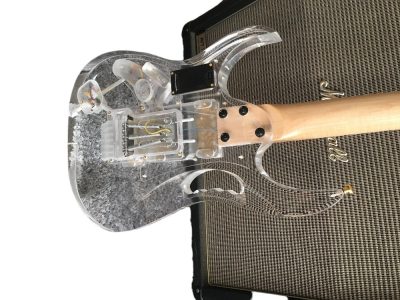 Custom Axis Plexiglass Acrylic Lucite Blue LED Tremolo Guitar Jem Tree Of Life Inlay - Image 8