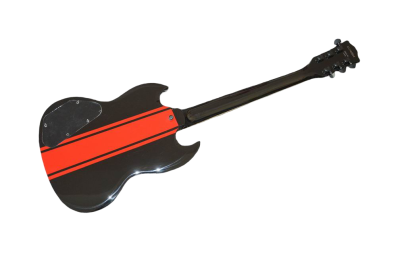 Custom Crown SG Black Red Stripe Black GT Poulsen 6 String Guitar - Image 6