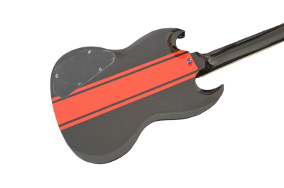 Custom Crown SG Black Red Stripe Black GT Poulsen 6 String Guitar - Image 8