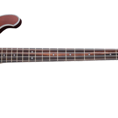 Custom Nova Lemmy Kilmister 4004 Stain Walnut Wood Carved Oak Leaves 4 String Bass - Image 5