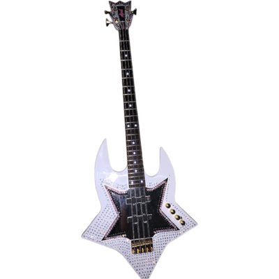 Custom Aurelius Bootsy Pink Crystal Space 4 String LED Bass MEC Pickups Option - Image 11