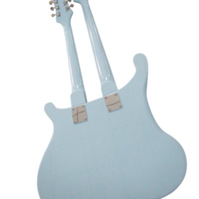 Custom Nova 4080 Geddy Lee Double Neck Blue 4 String Bass 6 String Guitar Black Pickguard - Image 5