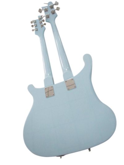 Custom Nova 4080 Geddy Lee Double Neck Blue 4 String Bass 6 String Guitar Black Pickguard - Image 5