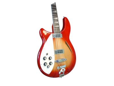 Custom Nova 4005V Cherry Fireglo 4 String Bass White Pickguard Left Handed