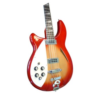 Custom Nova 4005V Cherry Fireglo 4 String Bass White Pickguard Left Handed