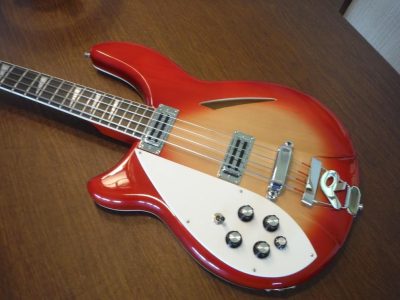 Custom Nova 4005V Cherry Fireglo 4 String Bass White Pickguard Left Handed - Image 4