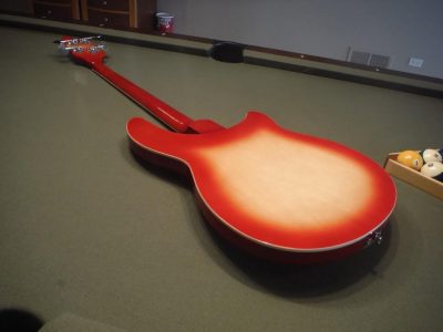 Custom Nova 4005V Cherry Fireglo 4 String Bass White Pickguard Left Handed - Image 5