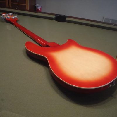 Custom Nova 4005V Cherry Fireglo 4 String Bass White Pickguard Left Handed - Image 5
