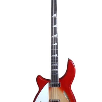Custom Nova 4005V Cherry Fireglo 4 String Bass White Pickguard Left Handed - Image 7