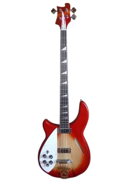 Custom Nova 4005V Cherry Fireglo 4 String Bass White Pickguard Left Handed - Image 7