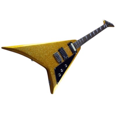 Custom Race Flying V Randy Gold Sparkle RR Electric Guitar - Image 2