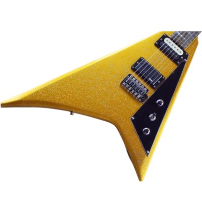 Custom Race Flying V Randy Gold Sparkle RR Electric Guitar