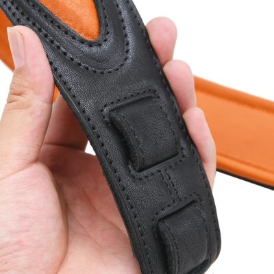 Premium Full-Grain Cowhide Leather Guitar Strap with Padded Shoulder Support - Image 4
