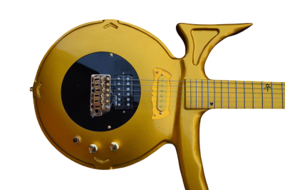 Custom Ember Prince Love Symbol Gold 6 String Electric Guitar - Image 7