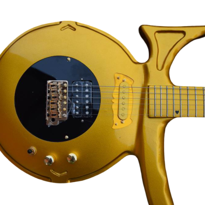 Custom Ember Prince Love Symbol Gold 6 String Electric Guitar - Image 7