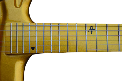 Custom Ember Prince Love Symbol Gold 6 String Electric Guitar - Image 11