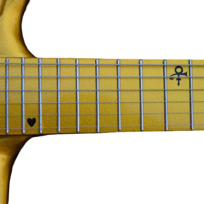 Custom Ember Prince Love Symbol Gold 6 String Electric Guitar - Image 11
