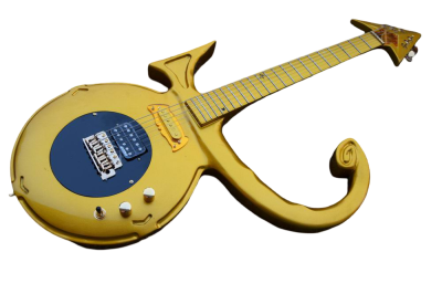 Custom Ember Prince Love Symbol Gold 6 String Electric Guitar