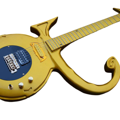 Custom Ember Prince Love Symbol Gold 6 String Electric Guitar