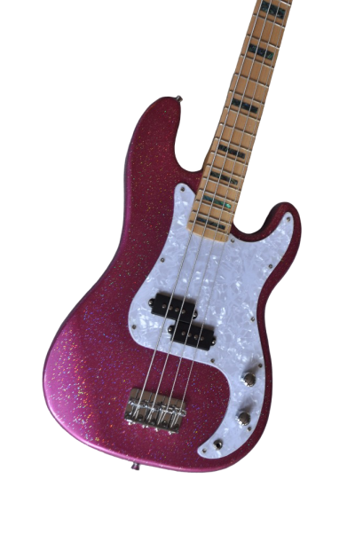 Custom Regent Adam Sparkle Rose 4 String Precision Jazz Bass