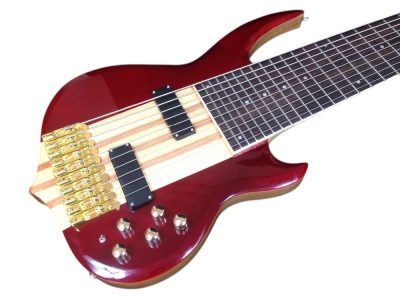 Custom Harlow Sidewinder Red 9 String Bass Guitar