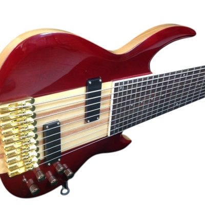 Custom Harlow Sidewinder Red 9 String Bass Guitar - Image 6