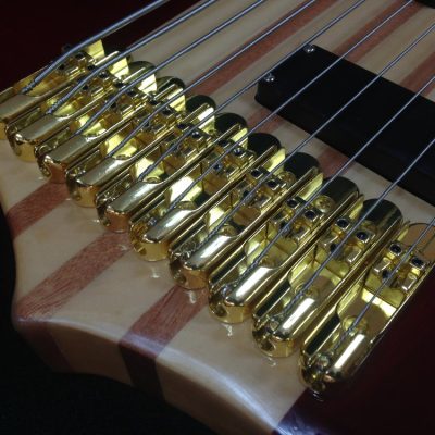Custom Harlow Sidewinder Red 9 String Bass Guitar - Image 8