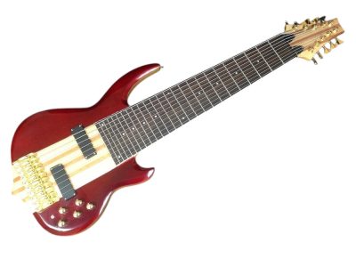 Custom Harlow Sidewinder Red 9 String Bass Guitar - Image 3