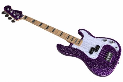 Custom Regent Adam Sparkle Purple 4 String Precision Jazz Bass - Image 6