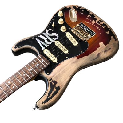 Custom Regent SRV Heavy Aged Relic Black Finish Stevie Ray Number One Guitar - Image 6
