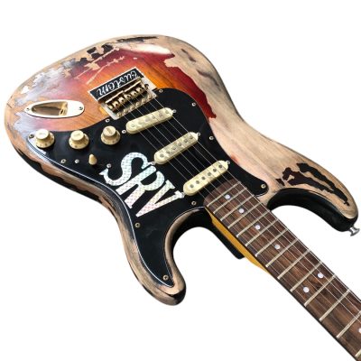 Custom Regent SRV Heavy Aged Relic Black Finish Stevie Ray Number One Guitar - Image 7