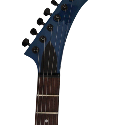 Custom Obsidian Gunmetal Blue Explorer Electric Guitar - Image 4