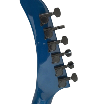 Custom Obsidian Gunmetal Blue Explorer Electric Guitar - Image 5