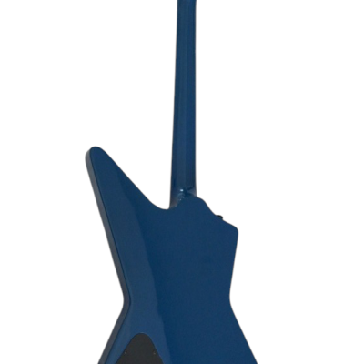 Custom Obsidian Gunmetal Blue Explorer Electric Guitar - Image 6