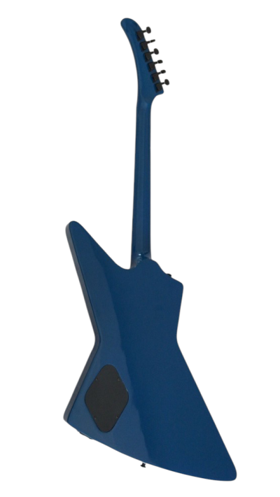 Custom Obsidian Gunmetal Blue Explorer Electric Guitar - Image 6