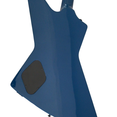 Custom Obsidian Gunmetal Blue Explorer Electric Guitar - Image 8