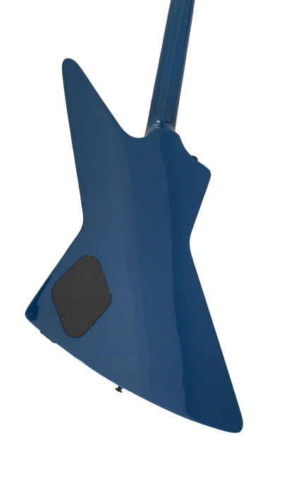 Custom Obsidian Gunmetal Blue Explorer Electric Guitar - Image 8